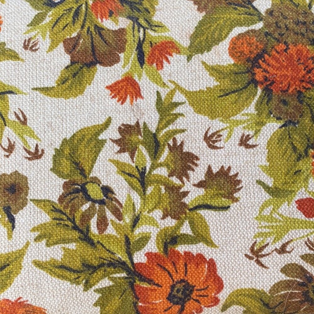 Vintage 1963 Handcrafted Floral Footstool Upholstered Wood Ottoman Stool MCM - Picture 15 of 15